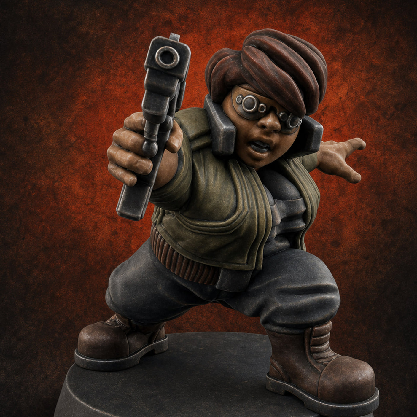 Trigger Happy Space Dwarf Thugs A — painted concept preview (miniature supplied unpainted)