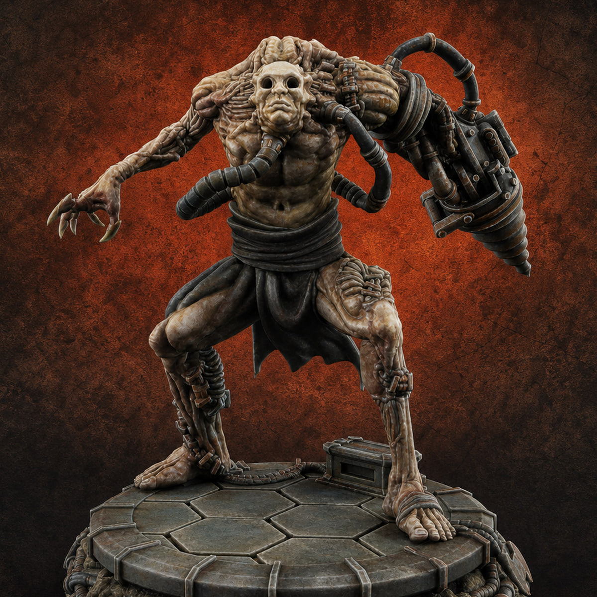 Jaw Dropping Cyborg Mutant B Miniature for Dungeons and Dragons, Pathfinder or other TTRPGs