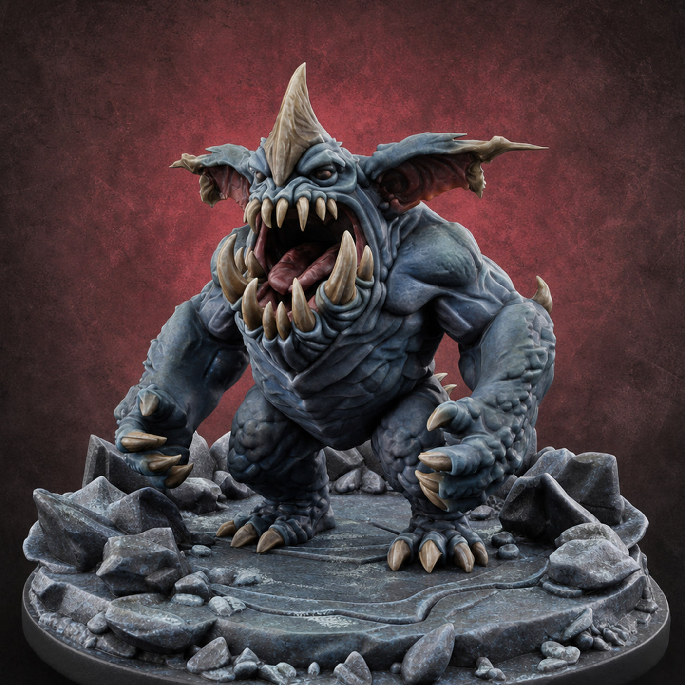 Mouth Wide Open Ice Imp — painted concept preview (miniature supplied unpainted)