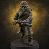 Gas-Masked Trenchcoated Skeleton Trooper A Miniature for Dungeons and Dragons, Pathfinder or other TTRPGs