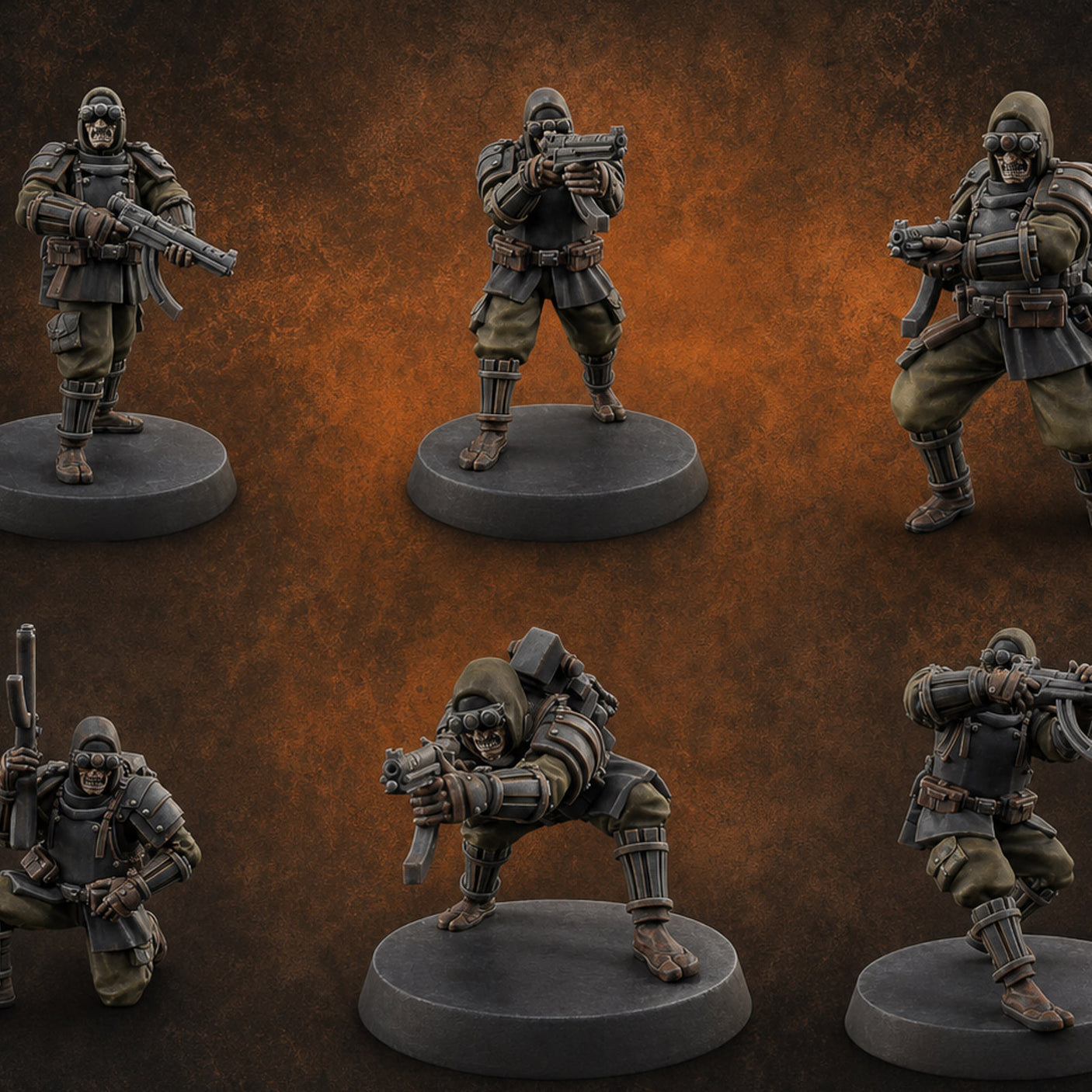 Weird War Japanese Ninja SMG Gunners Miniature for Dungeons and Dragons, Pathfinder or other TTRPGs