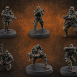 Weird War Japanese Ninja SMG Gunners Miniature for Dungeons and Dragons, Pathfinder or other TTRPGs