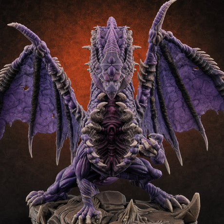 Mesmerising Purple Dragon Miniature for Dungeons and Dragons, Pathfinder or other TTRPGs