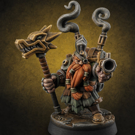 Clicking and Whirring Dwarf Artificers A Miniature for Dungeons and Dragons, Pathfinder or other TTRPGs