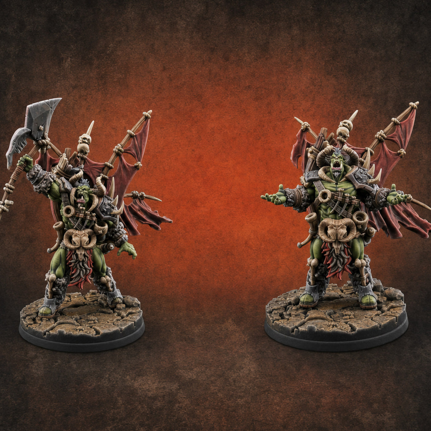 Standards Held Aloft Orc Bannermen — painted concept preview (miniature supplied unpainted)
