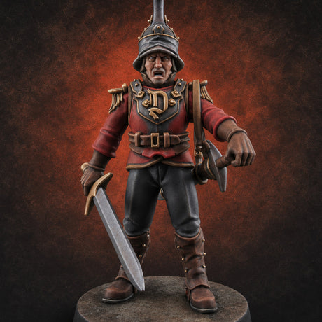 Plume Standing Proud Human Guards B Miniature for Dungeons and Dragons, Pathfinder or other TTRPGs