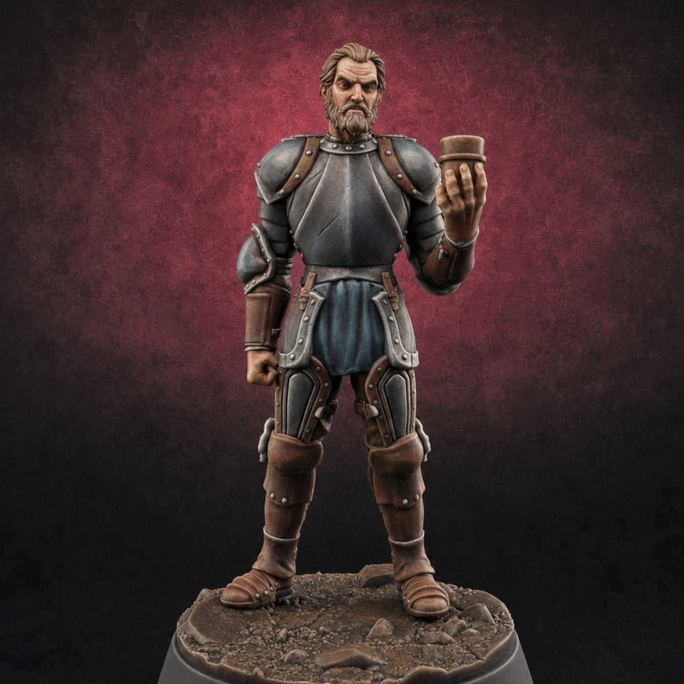 Toasting with Booze Human Fighter Miniature for Dungeons and Dragons, Pathfinder or other TTRPGs