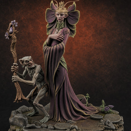 Butterfly Winged Towering Fey Lord Enchantress Miniature for Dungeons and Dragons, Pathfinder or other TTRPGs