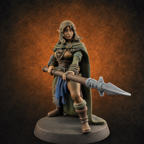 Spear Warden Elf Warriors Miniature for Dungeons and Dragons, Pathfinder or other TTRPGs