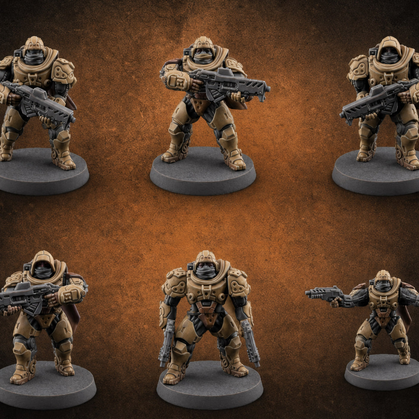 Heavy Armoured Desert Troopers Miniature for Dungeons and Dragons, Pathfinder or other TTRPGs