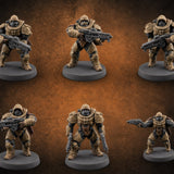 Heavy Armoured Desert Troopers Miniature for Dungeons and Dragons, Pathfinder or other TTRPGs