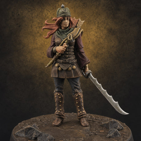 Serrated Blade Human Warrior Miniature for Dungeons and Dragons, Pathfinder or other TTRPGs