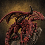 Perched Menacing Red Dragon — painted concept preview (miniature supplied unpainted)