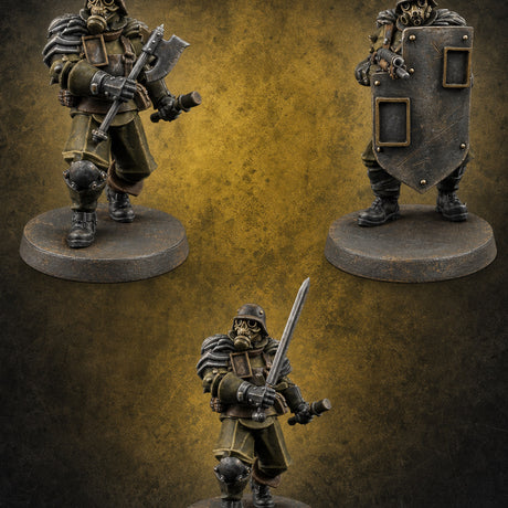 Rifle Bearing Shield Wielding Troopers — painted concept preview (miniature supplied unpainted)