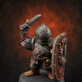 Defending Halfling Warriors E — painted concept preview (miniature supplied unpainted)