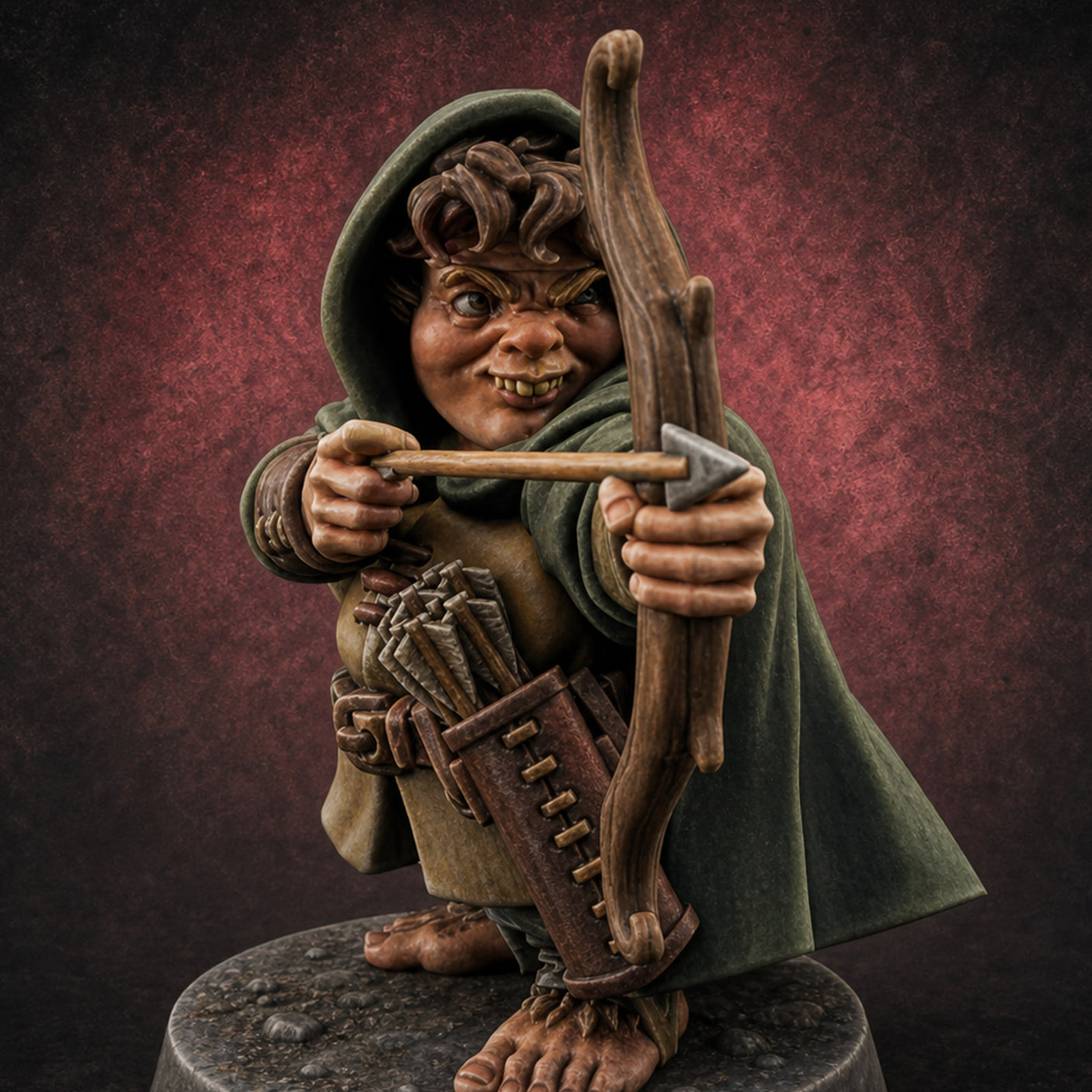 Bow Drawn Steady Halfling Archers D — painted concept preview (miniature supplied unpainted)
