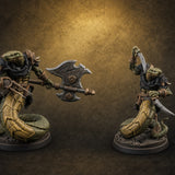 Swooping and Coiled Naga Warriors — painted concept preview (miniature supplied unpainted)