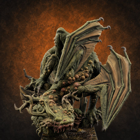 Boil Ridden Plague Dragon Miniature for Dungeons and Dragons, Pathfinder or other TTRPGs