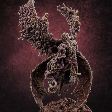 Souls Writhing Wings Spreading Demon Lord Miniature for Dungeons and Dragons, Pathfinder or other TTRPGs