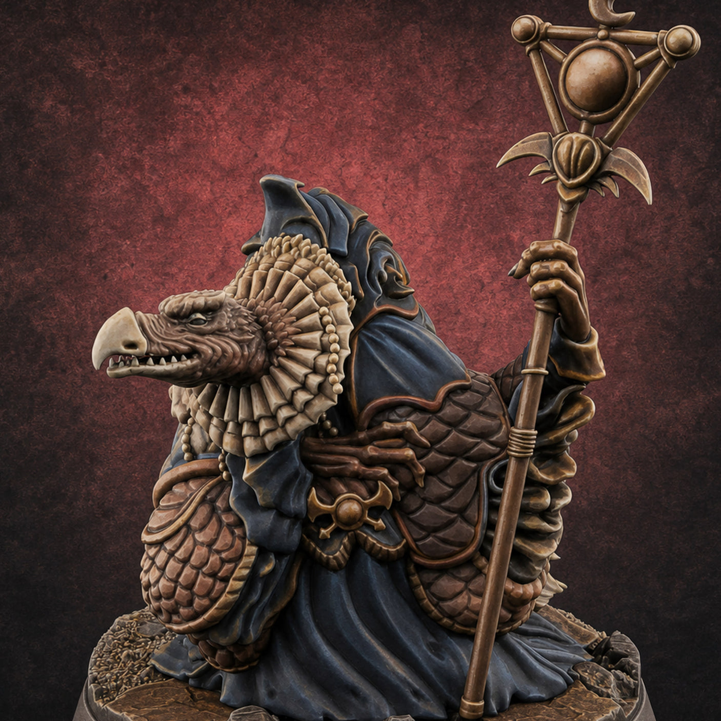 Scepter Held High Aarakocra Sorceress — painted concept preview (miniature supplied unpainted)
