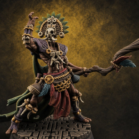 Aztec Inspired Feathered Incantation Hobgoblin Shaman A Miniature for Dungeons and Dragons, Pathfinder or other TTRPGs