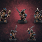 Swinging Low Halfling Greatsword Unit — painted concept preview (miniature supplied unpainted)