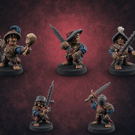 Swinging Low Halfling Greatsword Unit — painted concept preview (miniature supplied unpainted)
