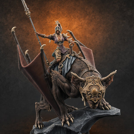Upside Down Worshipping Elf Skyriders C Miniature for Dungeons and Dragons, Pathfinder or other TTRPGs