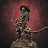 Bow Flexing Ashigaru Archers A — painted concept preview (miniature supplied unpainted)
