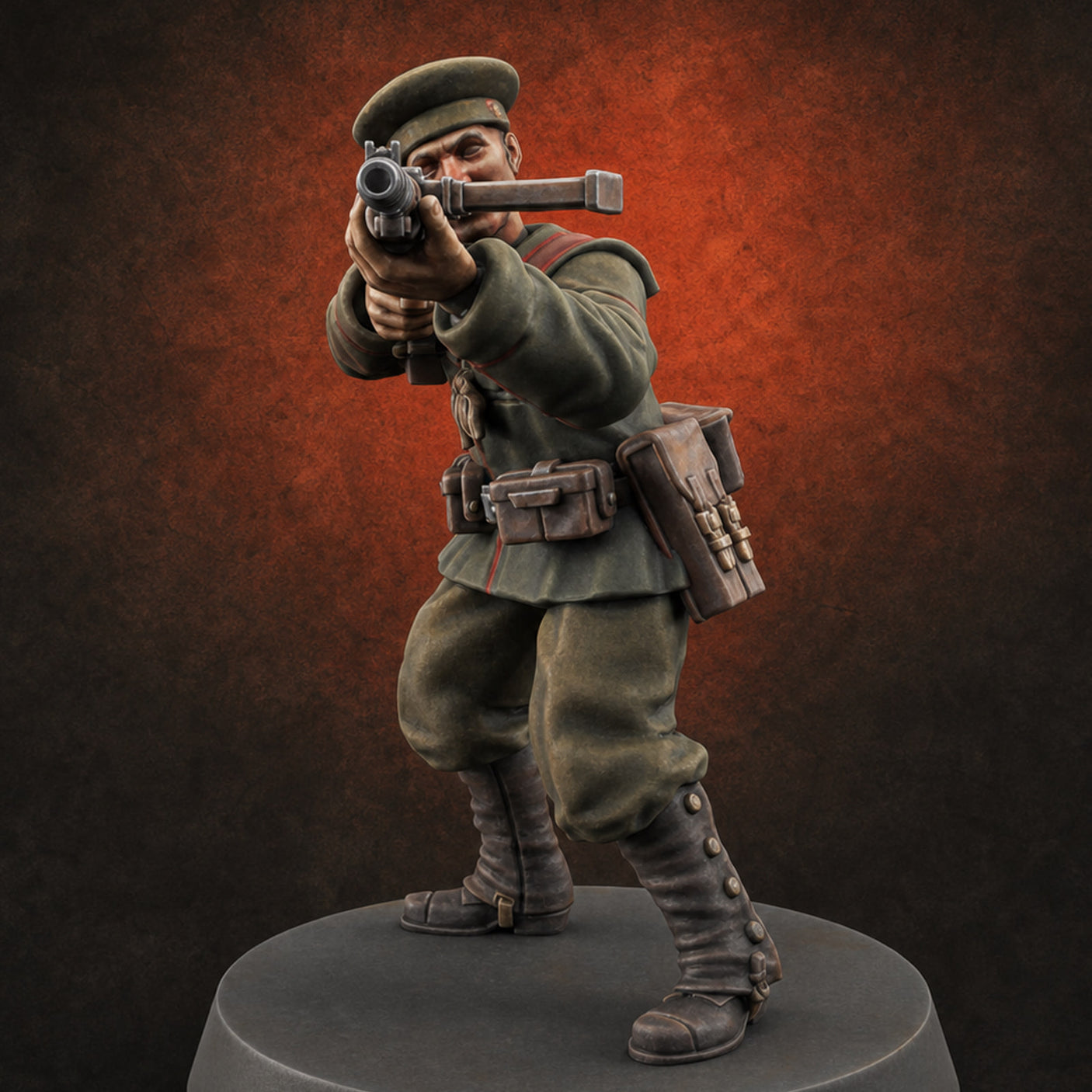 Weird War Japanese Scary SMG Gunners A — painted concept preview (miniature supplied unpainted)