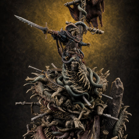Tattered Banner Sword Thrusting Mutated Undead Pirate Captain — painted concept preview (miniature supplied unpainted)