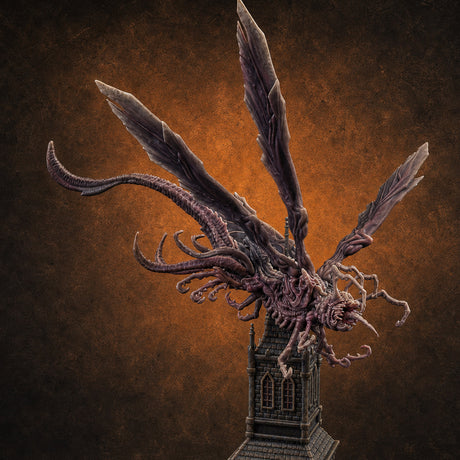 Bursting From The Spire Hunting Horror Miniature for Dungeons and Dragons, Pathfinder or other TTRPGs