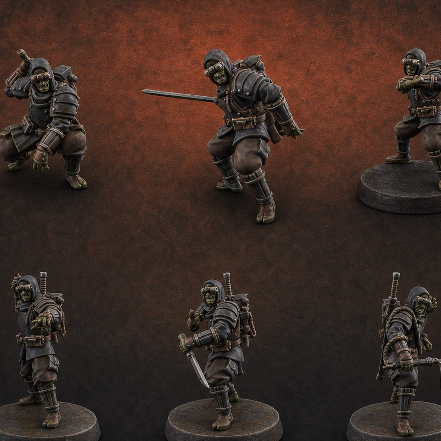 Weird War Japanese Ninja Soldiers Miniature for Dungeons and Dragons, Pathfinder or other TTRPGs