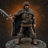 Cape Sweeping Swordsman Human Barbarian — painted concept preview (miniature supplied unpainted)