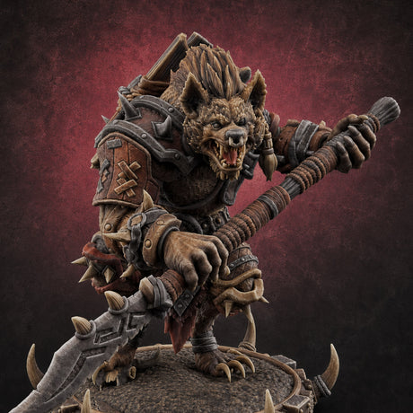 The Bloodhowl Gnolls E — painted concept preview (miniature supplied unpainted)