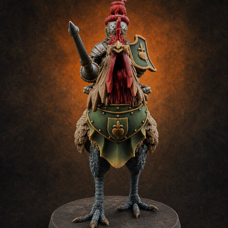 Regally Mounted Halfling Chicken Riders A Miniature for Dungeons and Dragons, Pathfinder or other TTRPGs