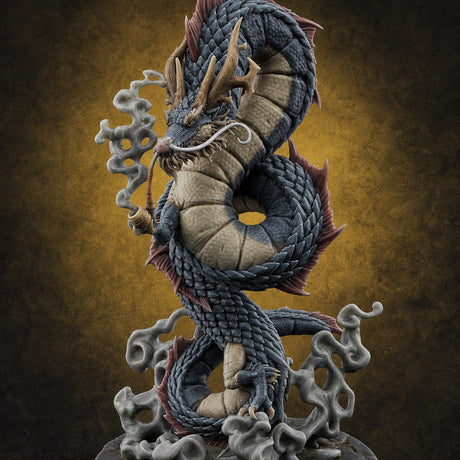 Coiling Skyward Lung Dragon Sorcerer — painted concept preview (miniature supplied unpainted)