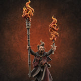 Torches Held High Fire Mage — painted concept preview (miniature supplied unpainted)