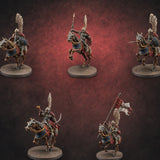 Hussar Charging Lancer Cavalry Set Miniature for Dungeons and Dragons, Pathfinder or other TTRPGs