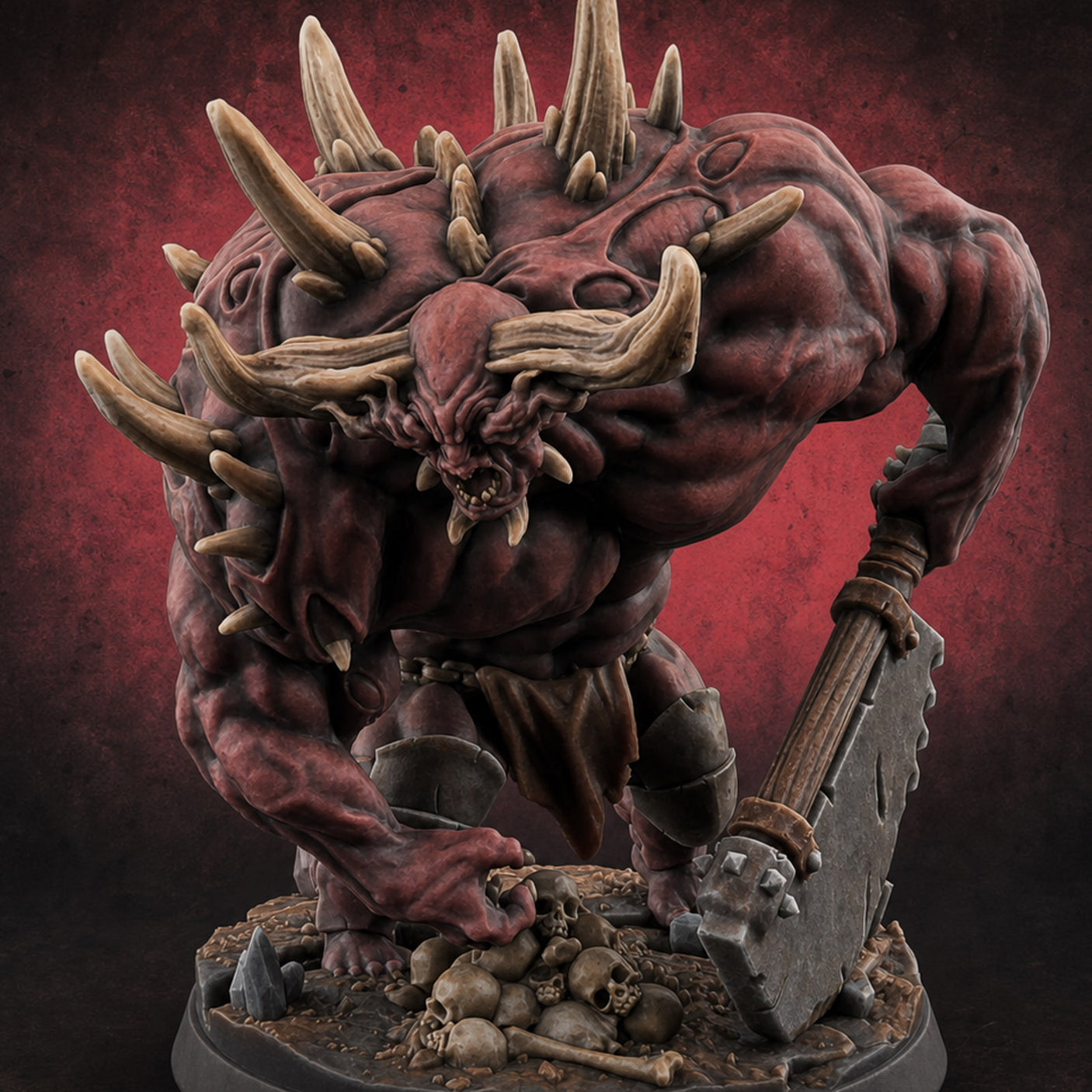 Tusks Gleaming Menacing Demon Brute — painted concept preview (miniature supplied unpainted)