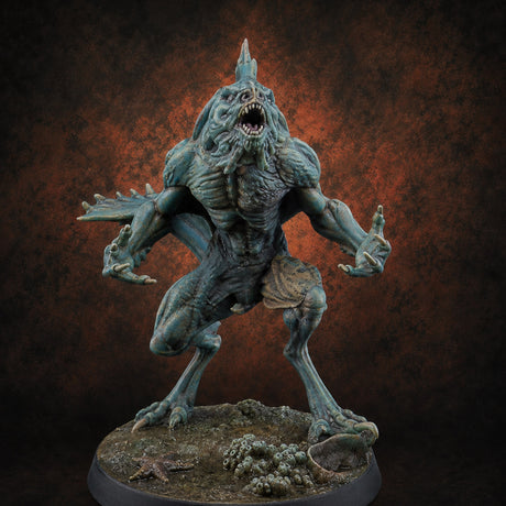 Arms Splayed Howling Deep One Brutes Miniature for Dungeons and Dragons, Pathfinder or other TTRPGs