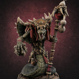 Skulls Dangling Naga Warlocks B — painted concept preview (miniature supplied unpainted)