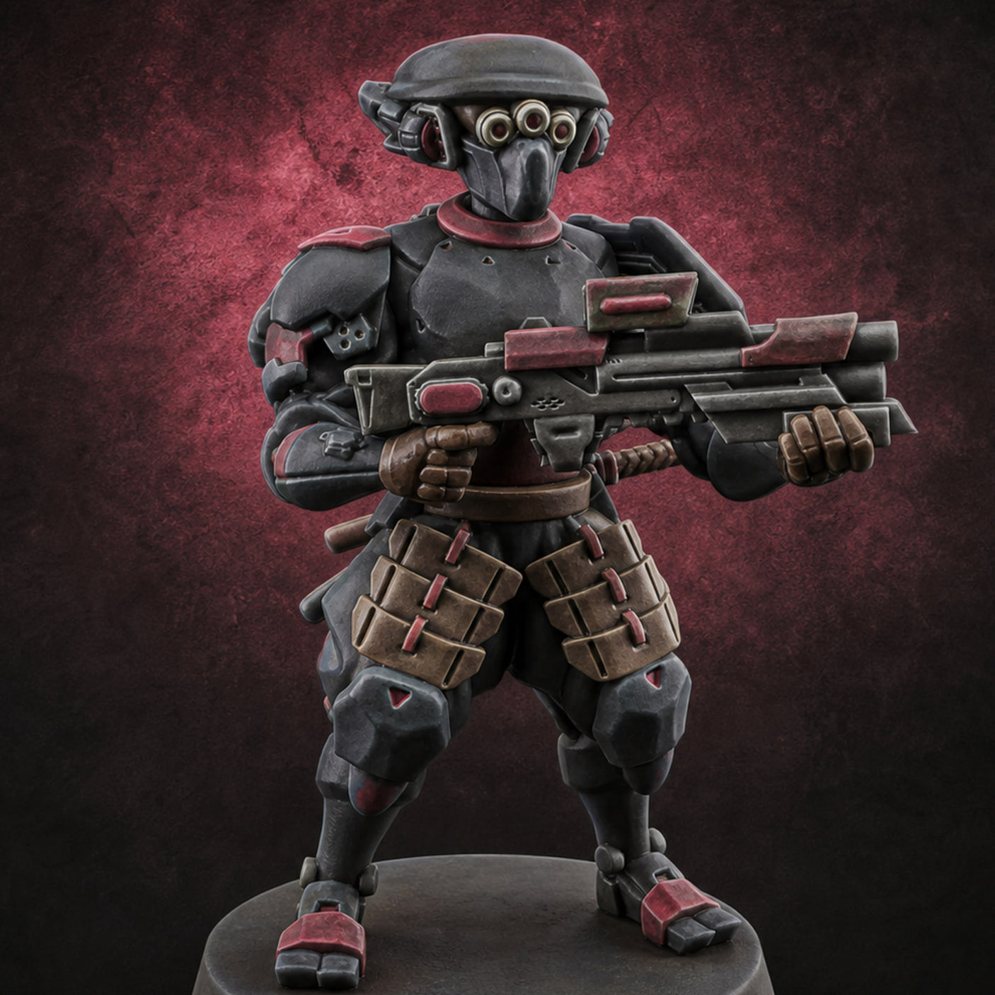 Locked And Loaded Cyber Ninjas A — painted concept preview (miniature supplied unpainted)