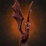 Wings Unfurled Skyward Red Dragon — painted concept preview (miniature supplied unpainted)