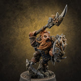 Weapon Held High Triumphant Fire Dwarf Warlord — painted concept preview (miniature supplied unpainted)