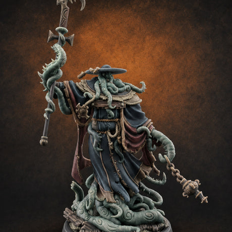 Tome Reading Staff Wielding Deep One Bishop A — painted concept preview (miniature supplied unpainted)