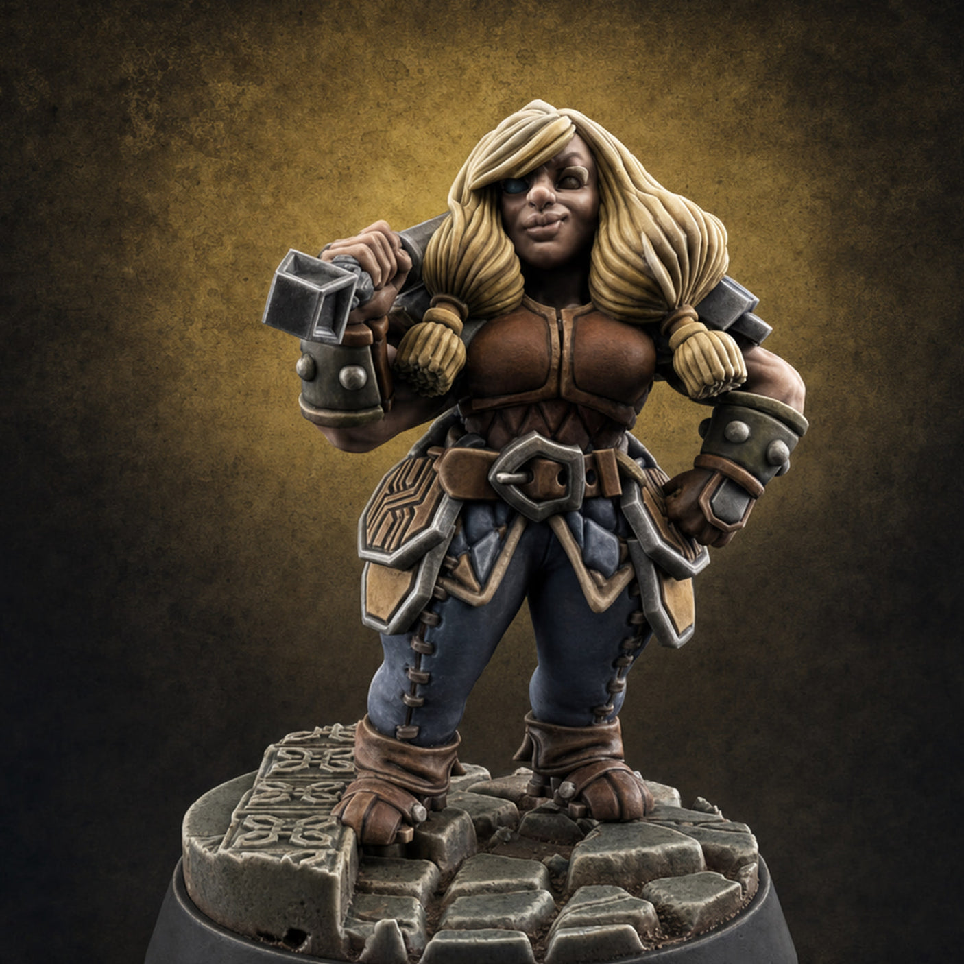 Shoulders Squared Confident Human Warrior — painted concept preview (miniature supplied unpainted)