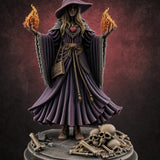 Hands Ablaze Conjuring Human Sorcerer — painted concept preview (miniature supplied unpainted)