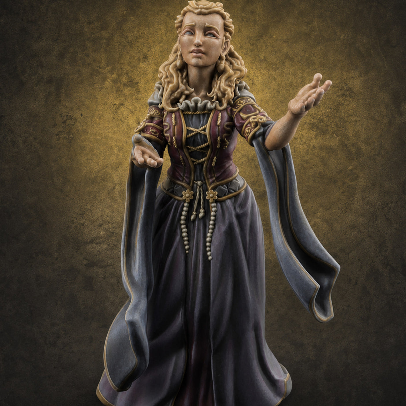 Draped In Elegance Human Noble Miniature for Dungeons and Dragons, Pathfinder or other TTRPGs