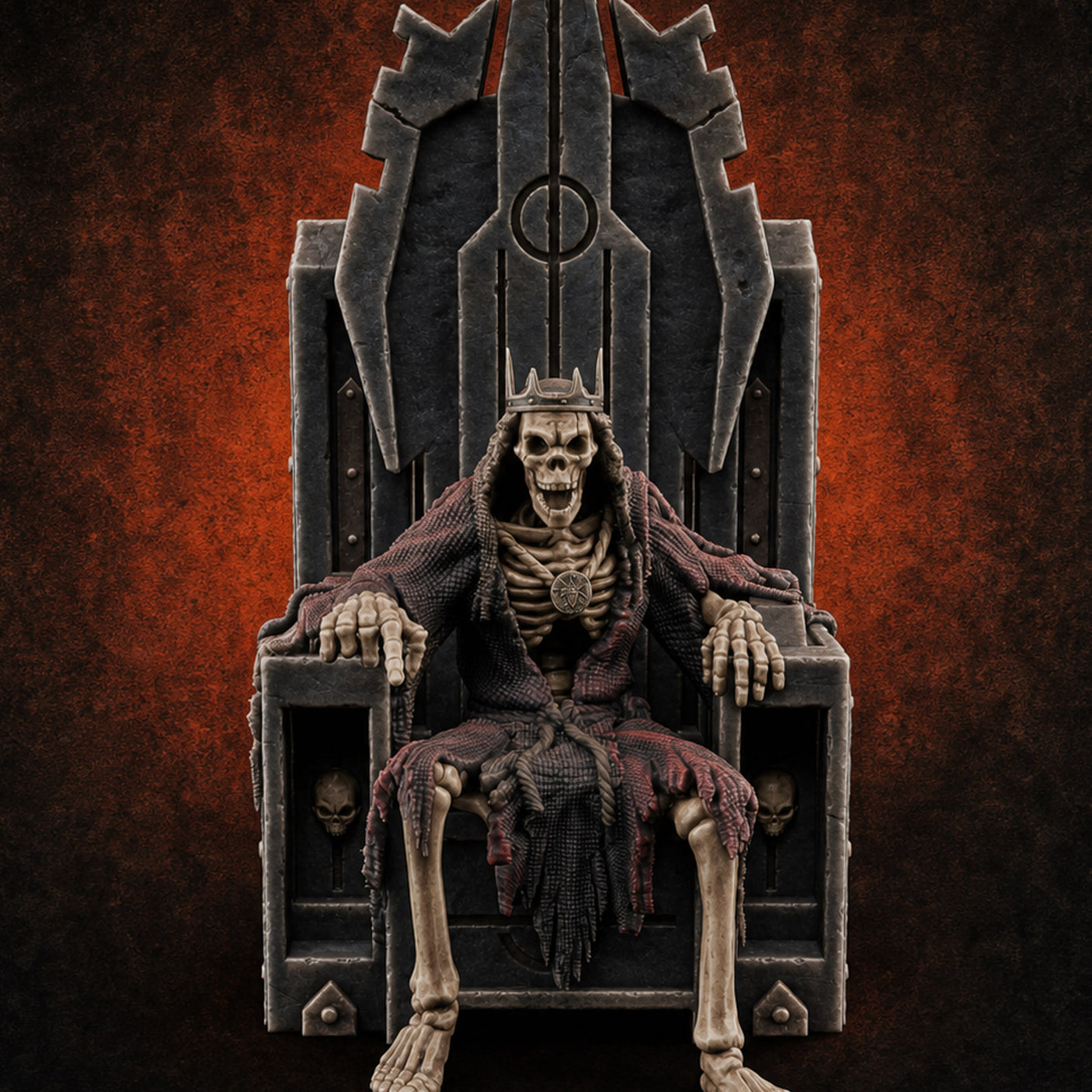 Throne Sitting Skeleton King Miniature for Dungeons and Dragons, Pathfinder or other TTRPGs